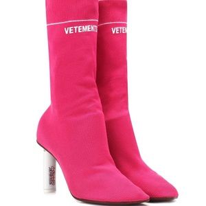 Vetements sock ankle boots pink women's size 38